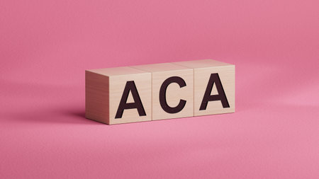 aca inscription on wooden cubes, medicine concept. close up of wooden cubes. Business Concept. 3D rendering.の写真素材