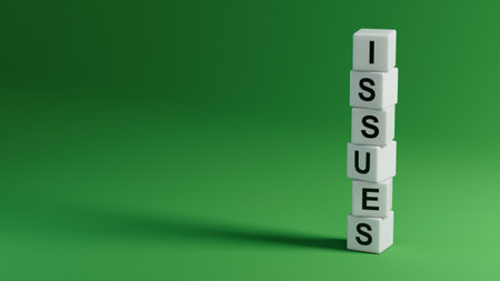 ISSUES text on wooden elements.3D renderingの写真素材