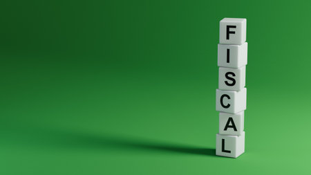 Word fiscal with wooden elements. Close up of wooden elements.の写真素材