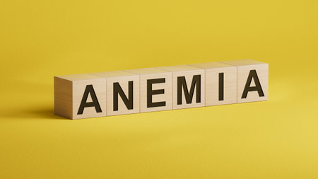 Anemia - text on wooden cubes.3D rendering.の写真素材