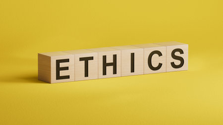 wooden cubes with word ethics. Investment in life insurance and healthcare concept.close up of...