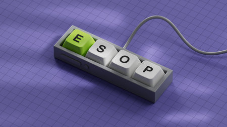 esop sign on the Computer keyboard keys.close up of Computer keyboard keys,Business Concept.3D rendering.の写真素材
