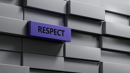 respect concept on metal blocks.close up of metal blocks,Business Concept.3D rendering.の写真素材