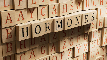 HORMONES word cube. Medical concept.3D rendering.の写真素材