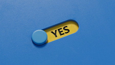 The word Yes written in black letters on wooden blocks. Message spells Yes. Business, motivation and...