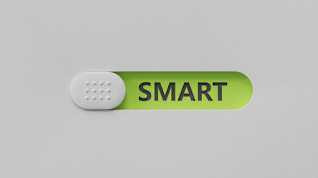 wooden cube block with smart business word.close up of wooden elements,Business Concept.3D rendering...