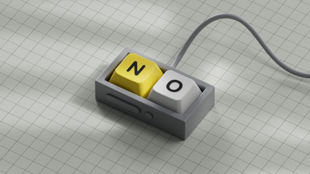 Computer keyboard keys with text no. Negative answer concept. No risk, no violence or no...