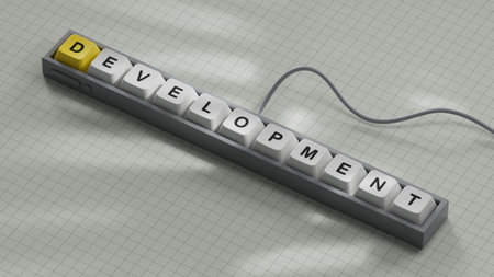 development.3D illustration of Computer keyboard keys.close up of Computer keyboard keys,3D...