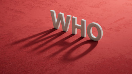 the word spelled out using shadow of 3d characters. Education concept. 3D rendering on red background.の写真素材