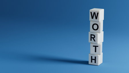 wooden elements with word. Mission, Vision and core values concept. 3D rendering on blue background.の写真素材