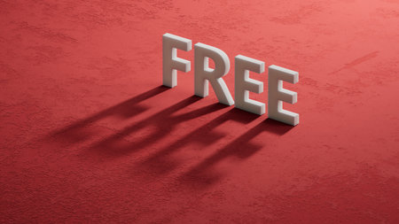 Time, word cube with white background.close up of shadow of 3d characters.3D rendering on red background.の写真素材