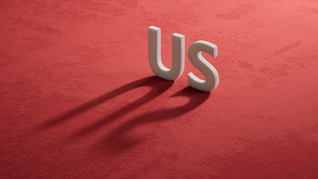 The economy is changing the trend and goes up instead of down (or vice versa). 3D rendering on red...