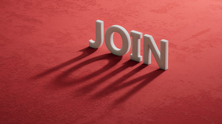shadow of 3d characters with JOIN business word. close up of shadow of 3d characters, Business...