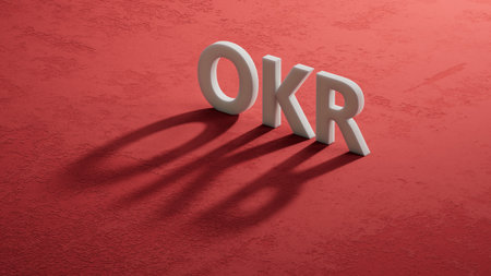 Surreal shadow of 3D characters. The symbol of leadership, communication and success. 3D rendering on red background.の写真素材