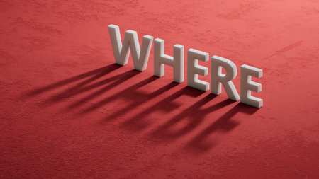 the word spelled out using shadow of 3d characters. Education concept. 3D rendering on red background.の写真素材