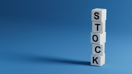 wooden elements with business word. close up of wooden elements, Business Concept. 3D rendering on blue background.の写真素材