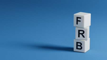 wooden elements with text. Financial, marketing.close up of wooden elements, Business Concept. 3D rendering on blue background.の写真素材