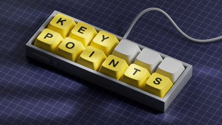 Key points symbol. Computer keyboard keys with words Key points.Business and Key points concept....