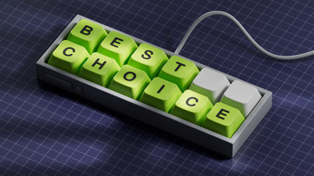 Best choice symbol. Computer keyboard keys with words Best choice. Business and Best choice...