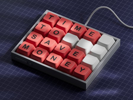 Time to save money symbol. Yellow steaky note with words Time to save money.Business and Time to...
