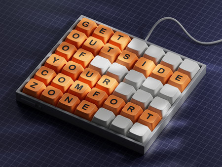 Get outside of your comfort zone symbol. Concept words Get outside of your comfort zone on Computer...