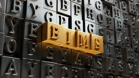 Movable type printing.close up of Movable type printing,3D rendering on gold background.の写真素材