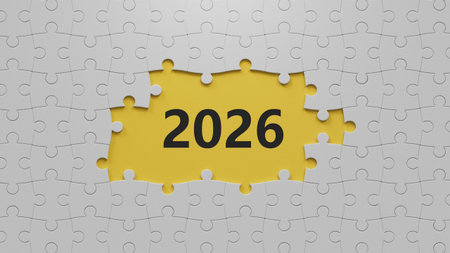 Happy new year 2026 success, investment, profit, money development, savings concept. 2026 number on...