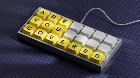 Are you covered symbol. Concept words Are you covered on Computer keyboard keys. Business and Are...