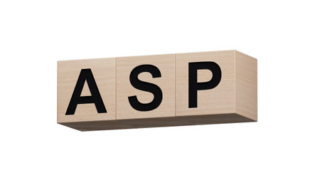 ASP sign on the wooden cubes.Business Concept.close up of wooden cubes,Business Concept.Supports PNG files with transparent backgrounds.の写真素材