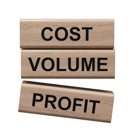 Cost Volume Profit symbol. Concept word Cost Volume Profit on wooden blocks. Business and Cost Volume Profit concept. Copy space.Supports PNG files with transparent backgrounds.の写真素材