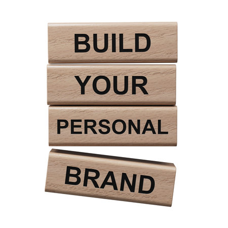 Build your personal symbol. Concept words Build your personal on wooden blocks.Business and Build...