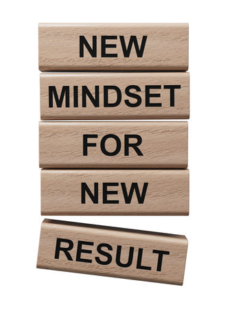 Mindset symbol. wooden blocks with words New Mindset for new Result.Business and New Mindset new...
