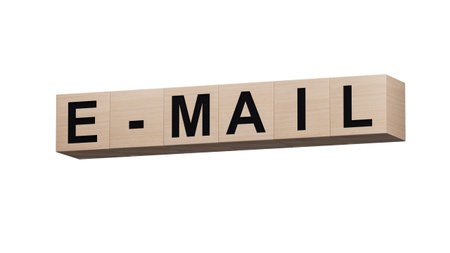 E-Mail.3D illustration of wooden cubes.close up of wooden cubes,Supports PNG files with transparent...