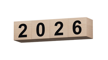 Happy new year 2026 success, investment, profit, money development, savings concept. 2026 number on...