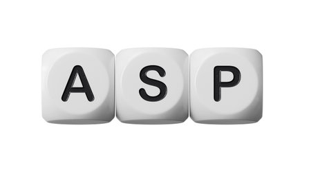 ASP sign on the wooden dice.Business Concept.close up of wooden dice,Business Concept.Supports PNG files with transparent backgrounds.の写真素材