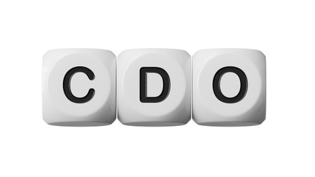 CDO word on wooden dice.close up of wooden dice,Business Concept.Supports PNG files with transparent backgrounds.の写真素材