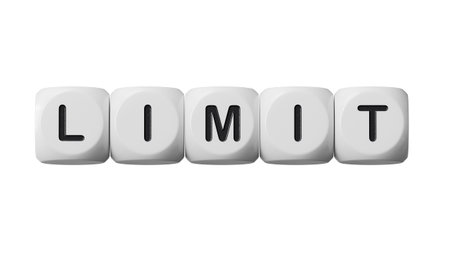 wooden dice with text LIMIT. financial market. financing.close up of wooden dice,Business...