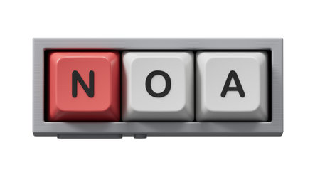 Lettering noa on Computer keyboard keys.close up of Computer keyboard keys,Business Concept.Supports PNG files with transparent backgrounds.の写真素材