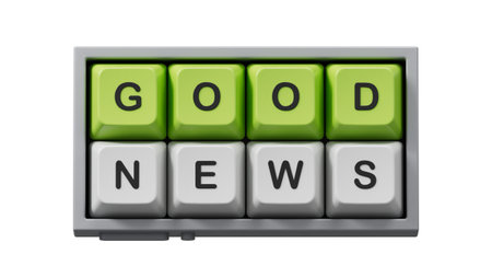 Good News symbol. Computer keyboard keys with words 'Good News'. Computer keyboard keys. Copy...