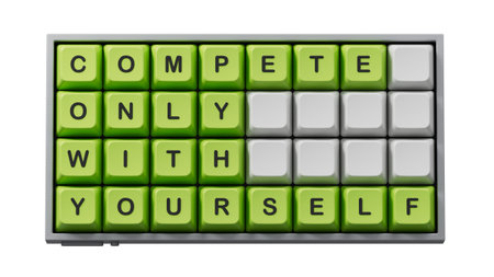 Compete only with yourself symbol. Concept words compete only with yourself on Computer keyboard keys.Business and Compete only with yourself concept.Supports PNG files with transparent backgrounds.の写真素材