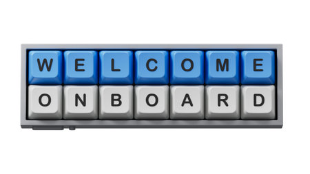 Welcome onboard symbol. Concept words Welcome onboard on Computer keyboard keys.Business and Welcome...