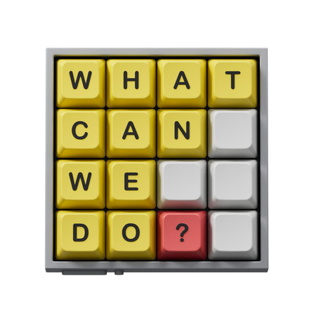 What can we do symbol. Computer keyboard keys with words What can we do.Business and What can we do...
