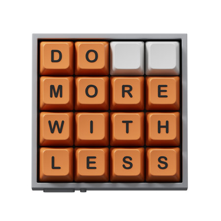 Do more with less symbol. Concept words Do more with less on Computer keyboard keys. Business and Do...