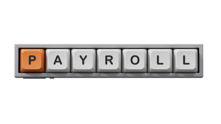PAYROLL word on Computer keyboard keys. Concept of investment and savings money. Computer keyboard...