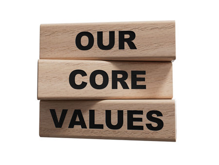 Our core values symbol. Concept words Our core values on wooden blocks.Business and Our core values...