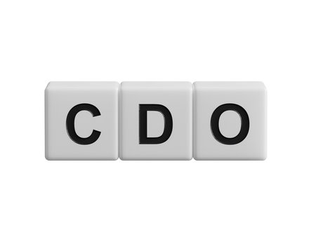 CDO word on wooden cubes.close up of wooden cubes,Business Concept.Supports PNG files with transparent backgrounds.の写真素材