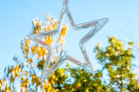 Christmas star decoration in day time