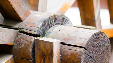 Wooden mechanical ornament