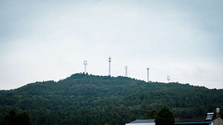 Building on the hillの写真素材