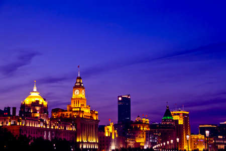 Night view near the Huangpu River, Shanghaiのeditorial素材